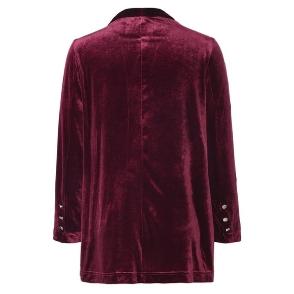 NWT. Futurino Large Burgundy Velvet Open Front Jacket. - Picture 11 of 15